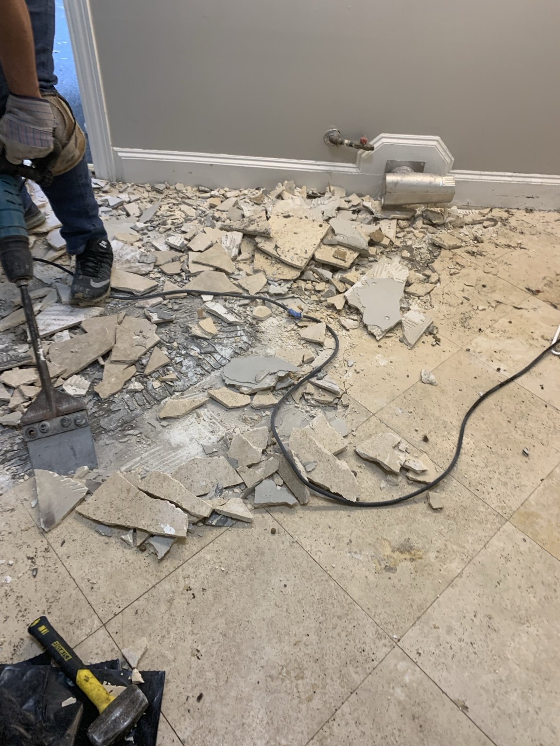 Yescer Flooring project: tile demolition